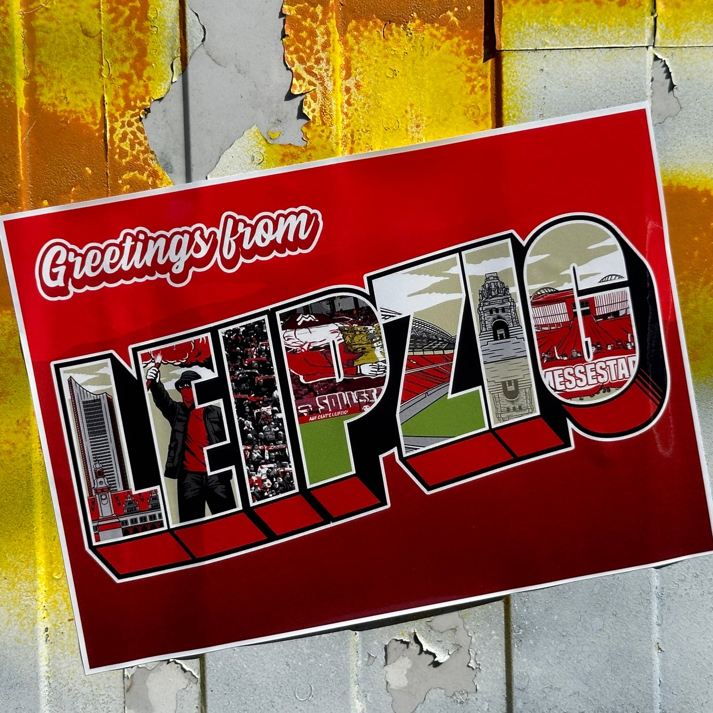 Aufkleber "Greetings from Leipzig"