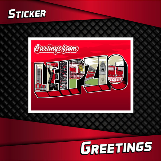 Aufkleber "Greetings from Leipzig"