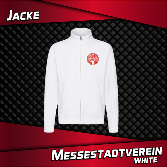 Sweatjacke weiß "Messestadtverein"