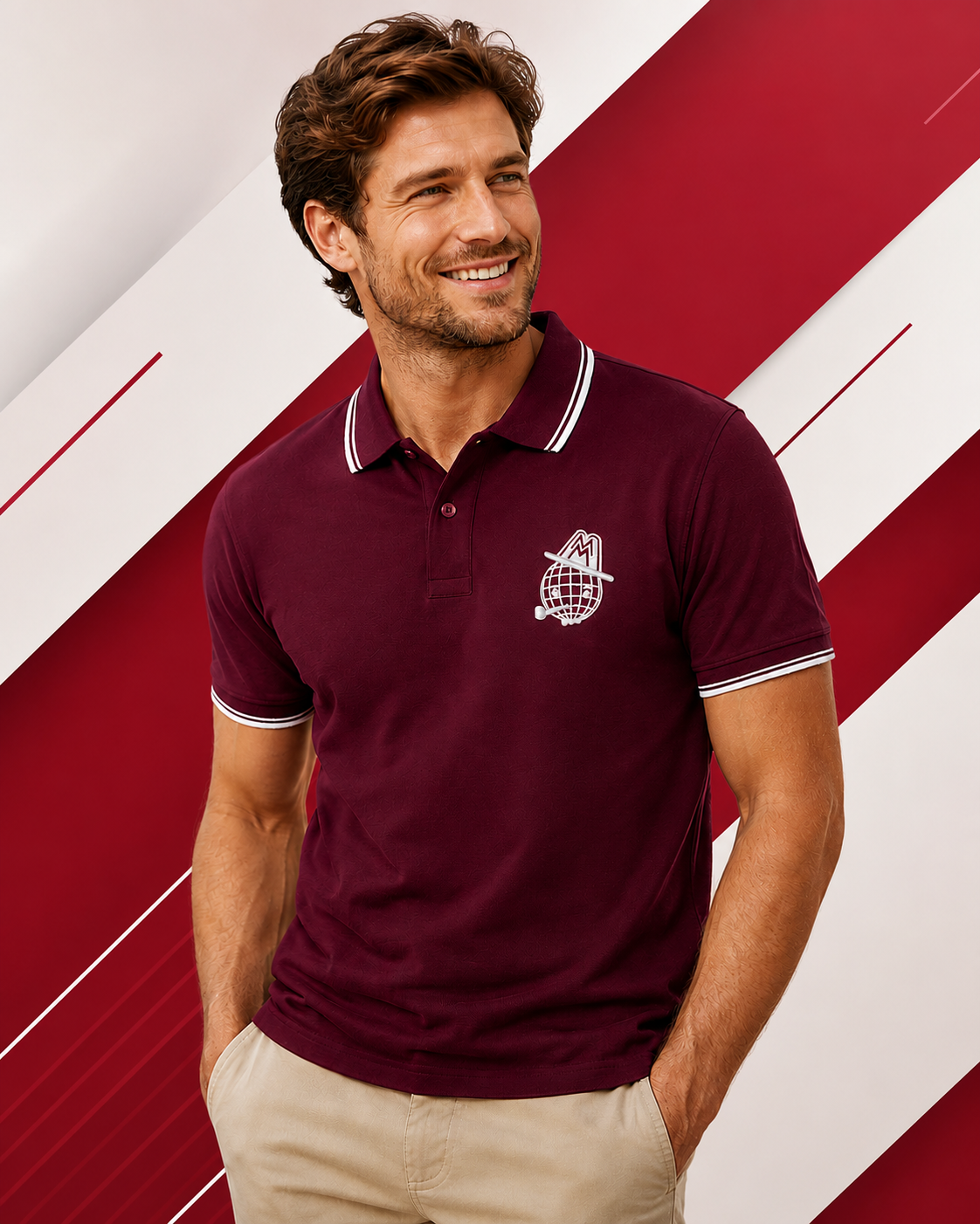 Polo mit Stick "Messemännchen"
