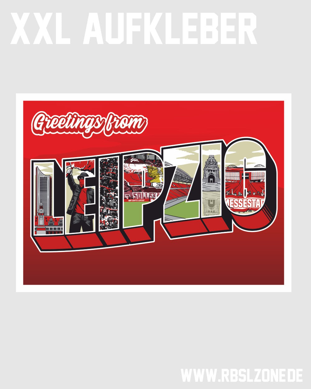 XXL-Aufkleber "Greetings from Leipzig"