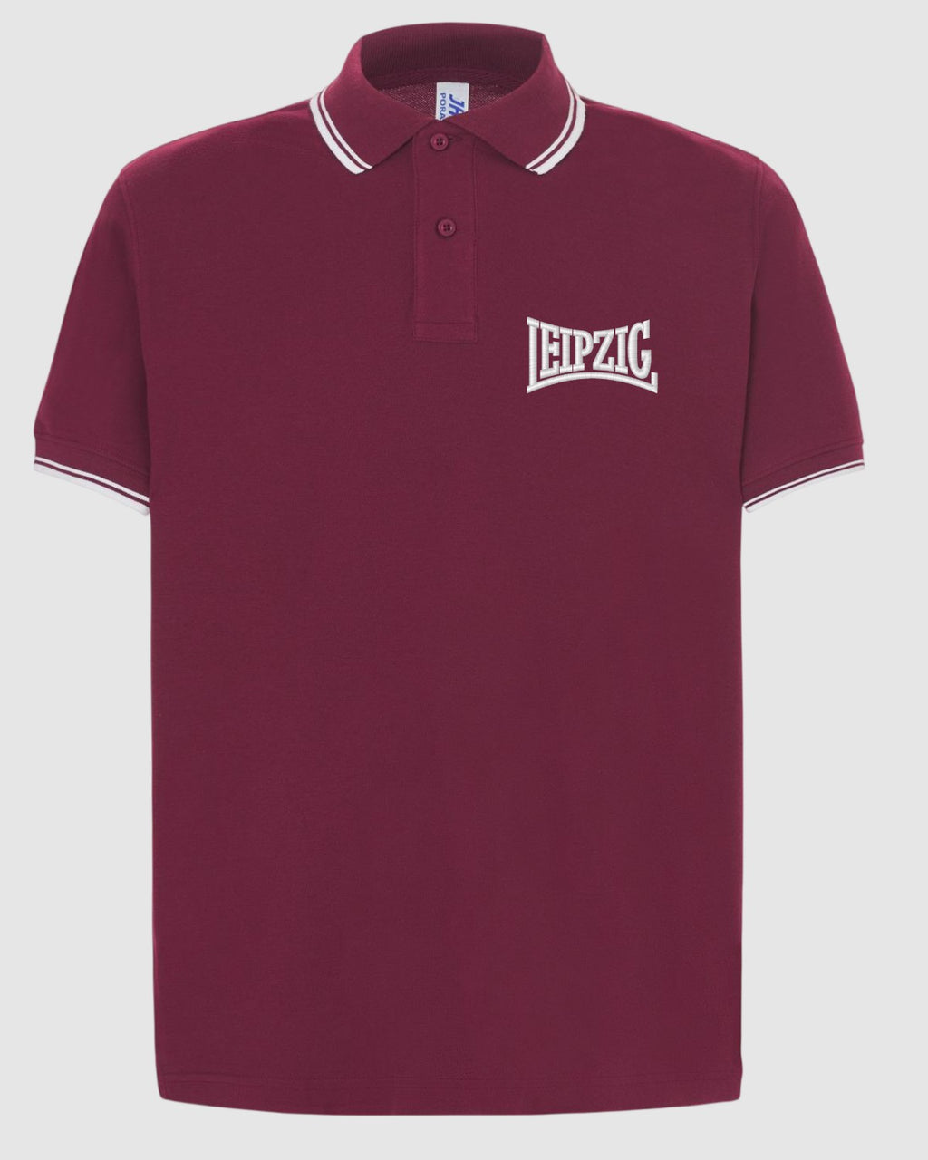 Polo mit Stick "Leipzig" (weinrot)