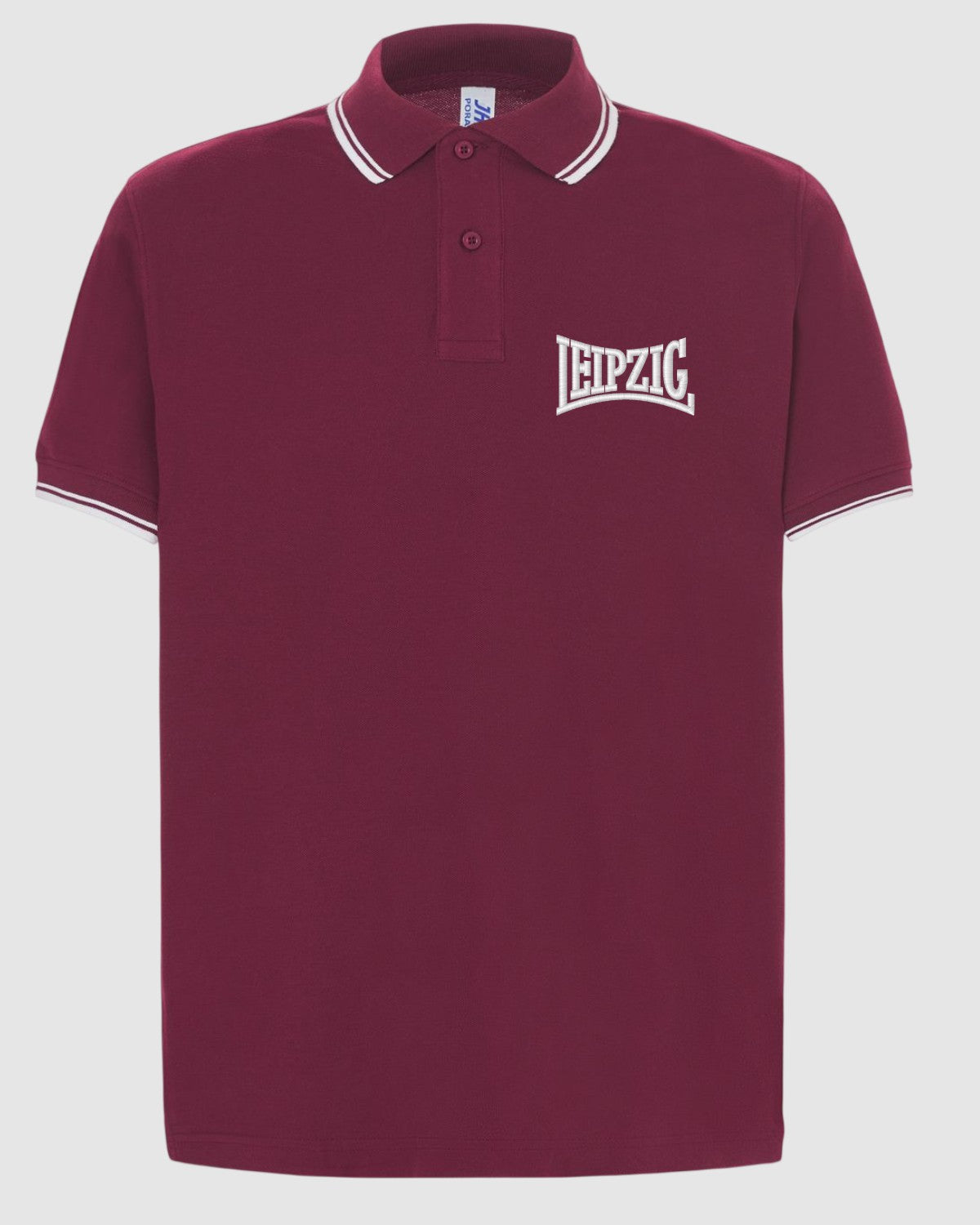 Polo mit Stick "Leipzig" (weinrot)